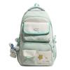 Printed Contrast Student Schoolbag Women's College Style Multi-Compartment Backpack