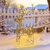 3D Christmas Reindeer Decoration Battery Operated Prelit Iron Reindeer with 30 LED Lights Outdoor Indoor Lighted Standing Deer for Garden Yard Lawn