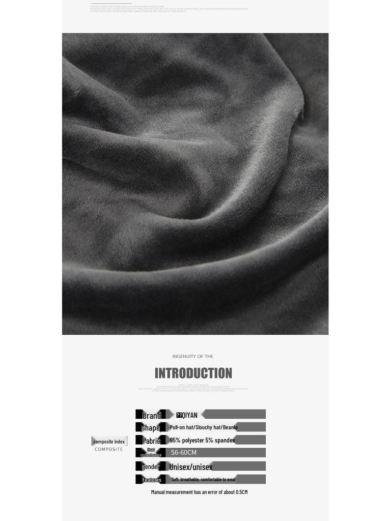 Unisex Winter Fleece-Lined Knitted Slouchy Beanie for Large Head Sizes