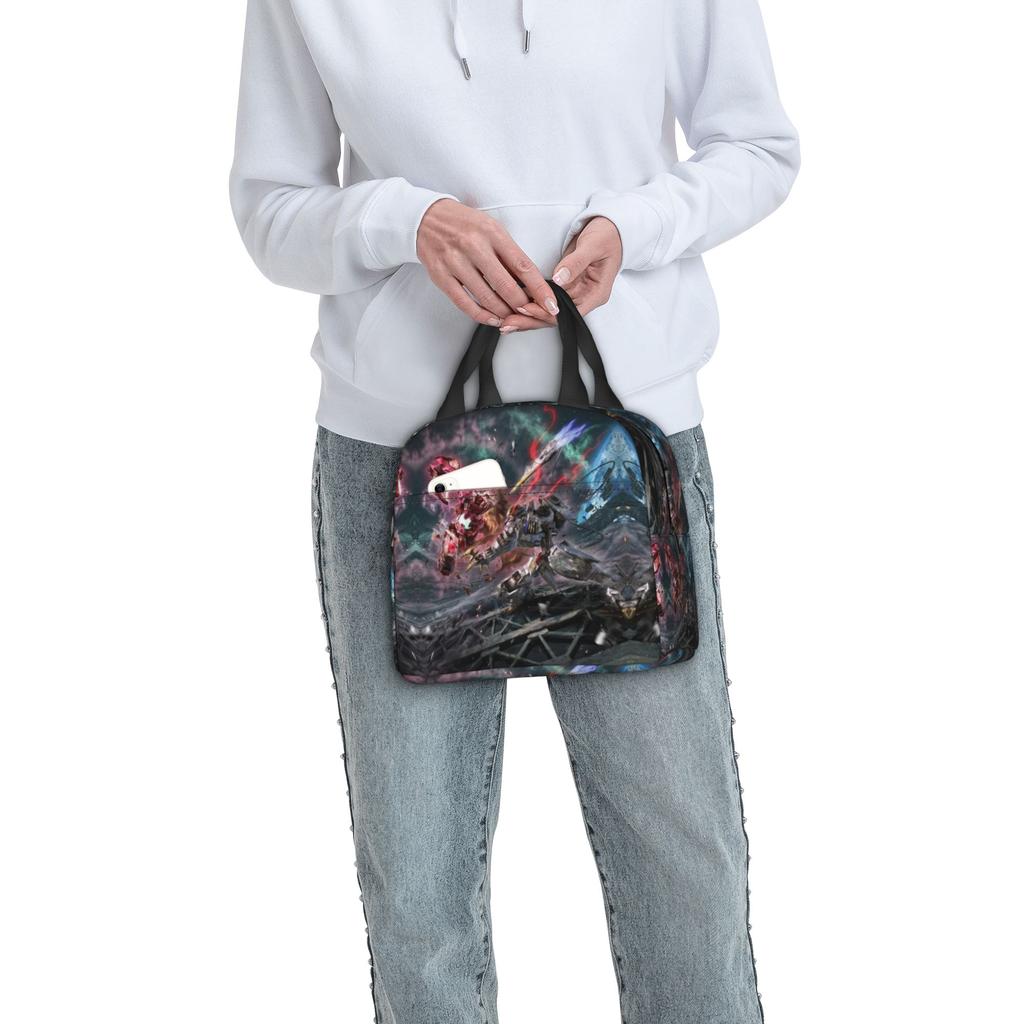 Custom Gundams Insulated Lunch Bag for Women Men Resuable Anime Cooler Thermal Lunch Box Office Picnic Travel