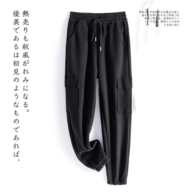 New Overalls Women's Autumn and Winter High Waist Loose Tied Feet Tall Fashion Versatile Casual Sweatpants Women