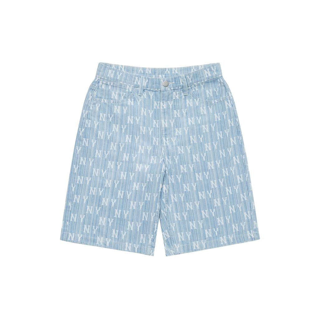 MLB New York Yankees Floral Embroidered Logo Casual Shorts Unisex shorts Light-Blue 3LDPM0243-50BLL