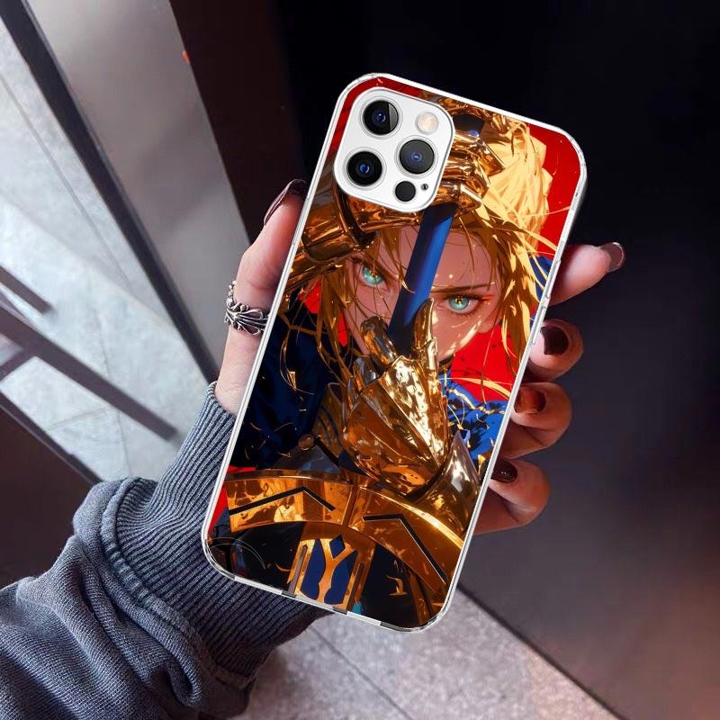Fate Zero Stay Night Saber Phone Case For iPhone 17 Air 11 13 Mini 14 15 Plus 16 12 Pro Max 16E SE 7 8 Pattern Soft TPU Back Cov