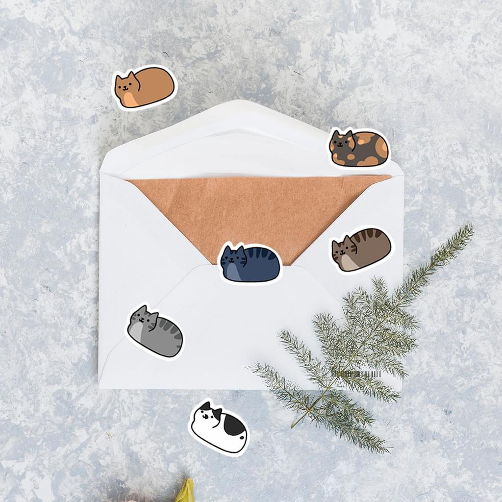 Cute Cat Sticker Roll 10 Styles Cute Cat Sticker Kids Cat Party Gifts Cute Animal Stickers Vinyl Waterproof Stickers Cute Sticker Pack