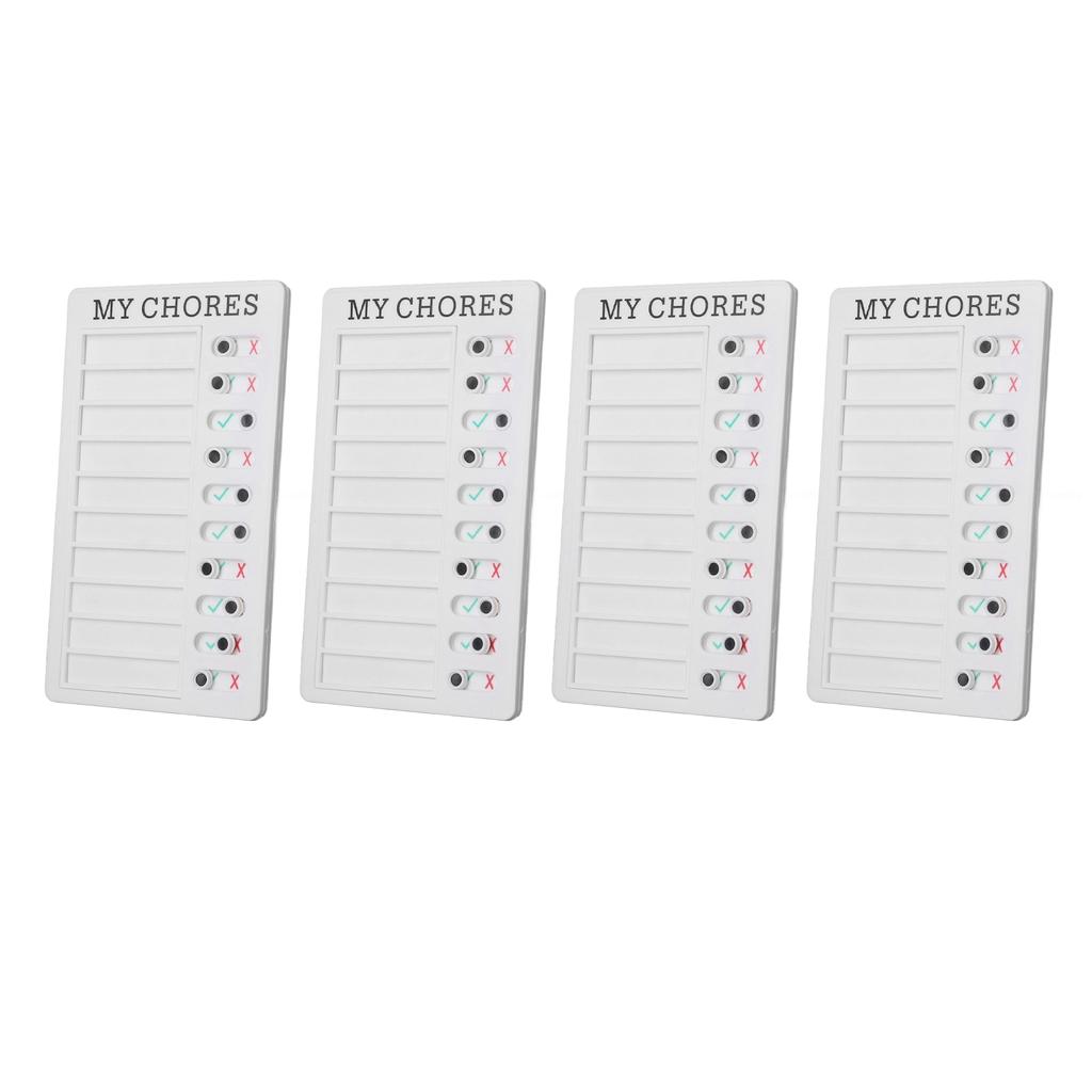 4pcs Checklist Board DIY Production Recyclable Portable Chore Checklist Detachable Chore Chart for