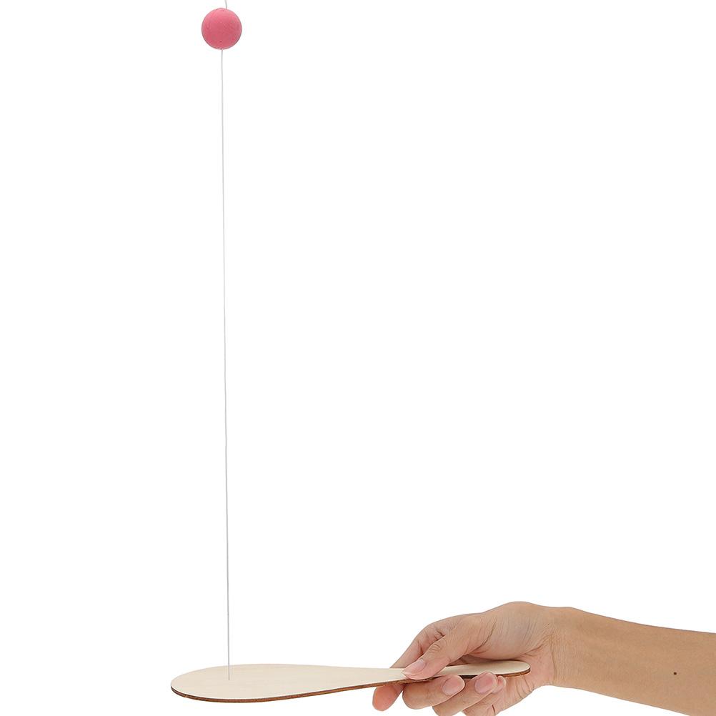 Racket Handmade Party Favor Toys Wood Paddle Ball Wooden Beach Kid Unfinished Classic Paddleball Game