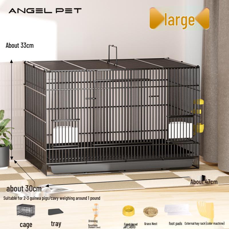 Indoor Guinea Pig Cage with Toilet, Anti-Spray Urine Protection, and Special Villa Design