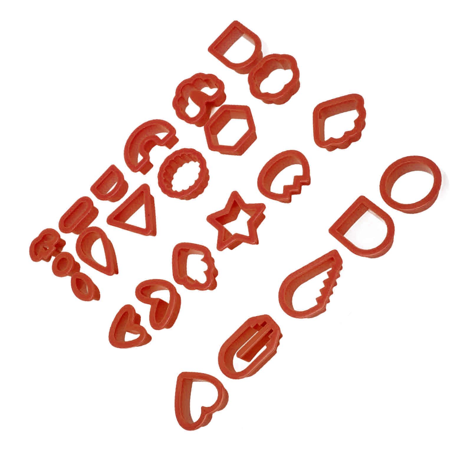 24 шт. Полимерная глина, вырубки для серег, сделай сам, ручная работа, утолщенный край, пищевые вырубки для глины для тортов красный