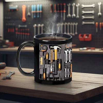Mechanic Toolbox Ceramic Mug Large Capacity Coffee Cup Dishwasher & Microwave Safe Handcrafted Drinking Mug for Home Office