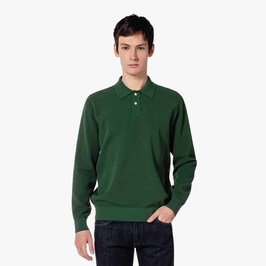 Lacoste Men's Long Sleeve Pique Sweater Polo AH206E-55G132