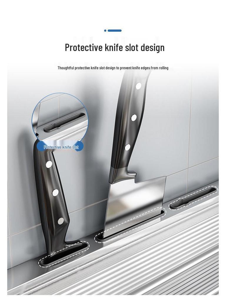 Punch-Free Aluminum Kitchen Wall Organizer: Multifunctional Rack for Utensils, Knives, Seasonings, and Chopsticks