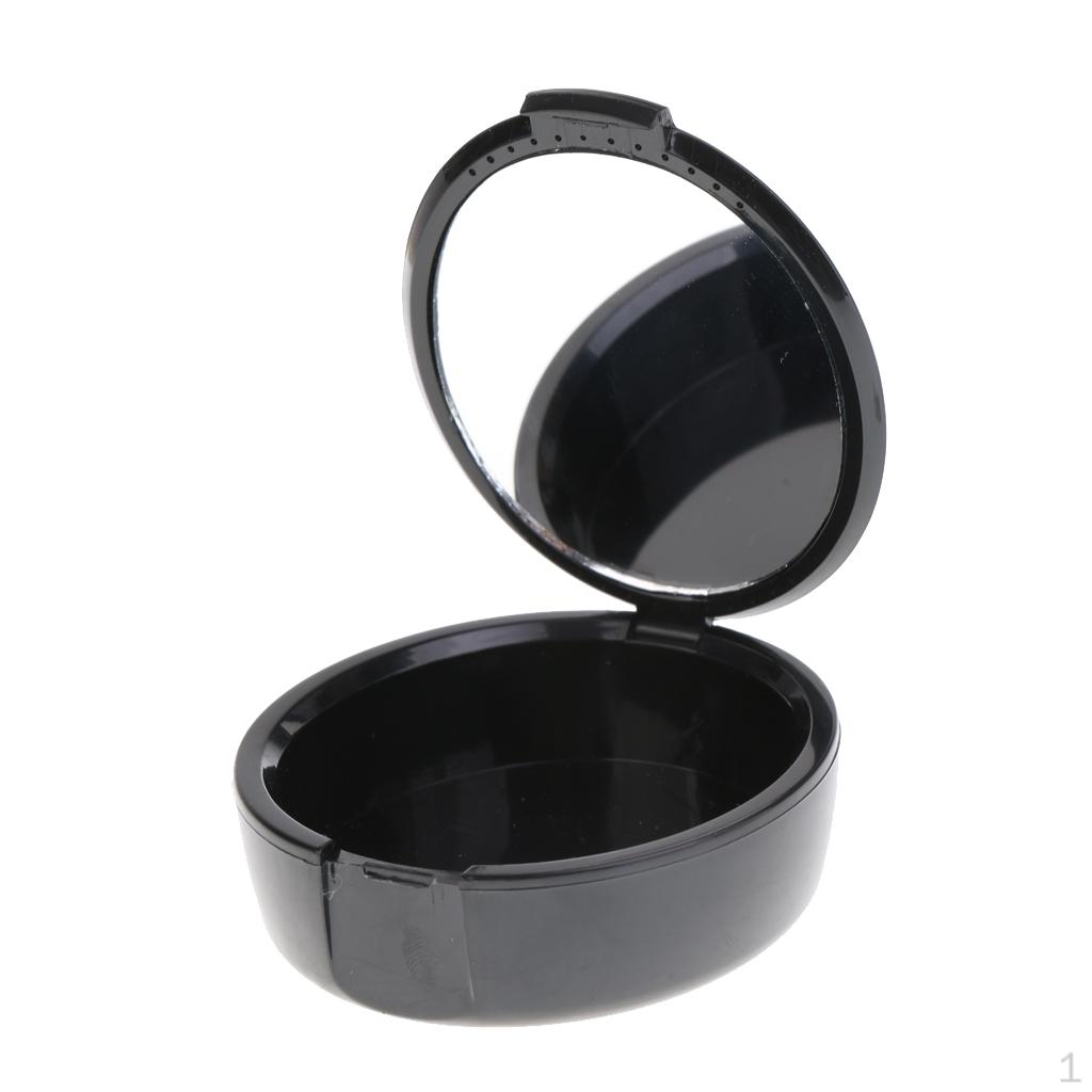 

Plastic Denture Storage Box False Teeth Case Container with Mirror чорний