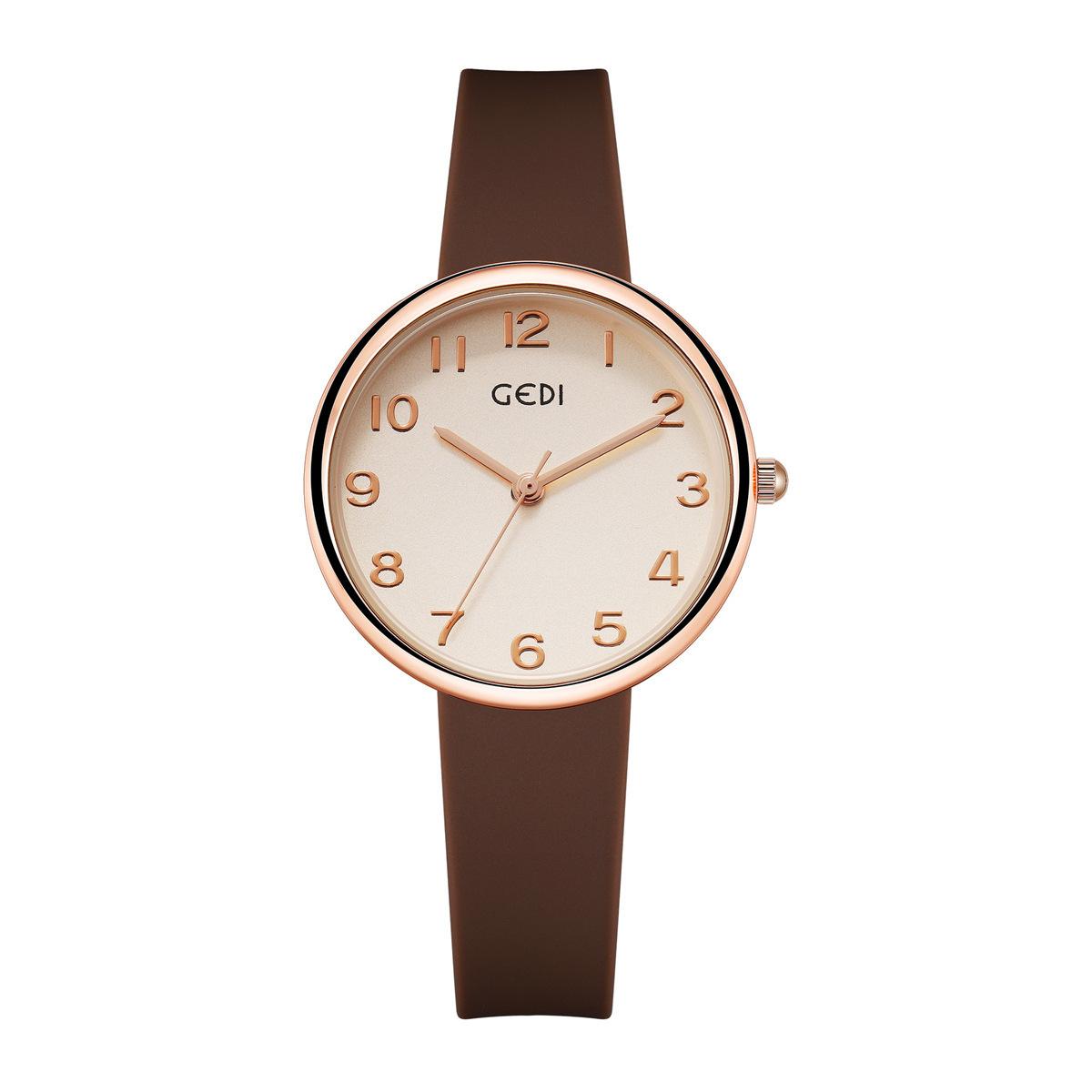 

Simple Academy Style Student Watch Civil Service Exam Waterproof Women S Watch Skin-Friendly Silicone Quartz Watch