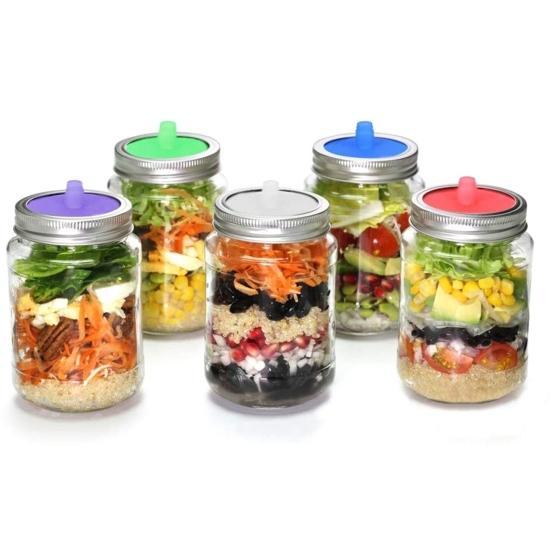 5Pcs Silicone Airlock Waterless Fermenting Lids Covers for Wide Mouth Mason Jar