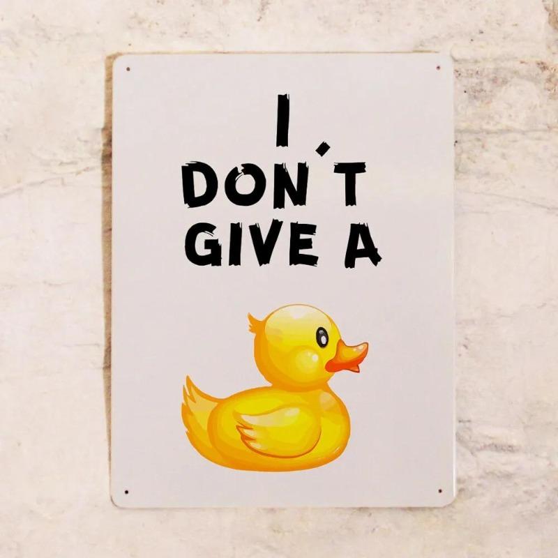 I Don't Give a Duck Funny Metal Sign 20x30cm, Bathroom Wall Decor Humor Plaque