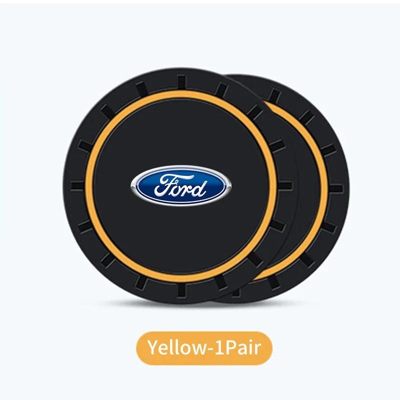Car Sticker 2026 Ford Silicone Car Coaster Mat Water Cup Cushion Anti Slip Pad For Ford Fiesta Ranger Mondeo Escape Ecosport Fus