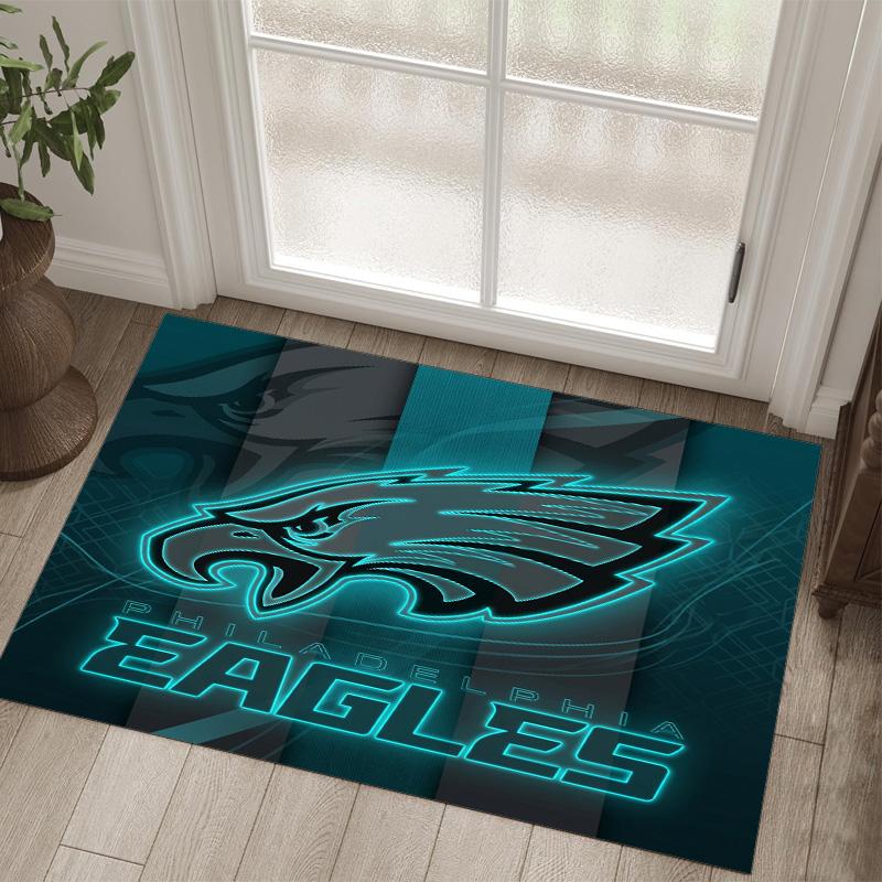 Tappeto in Cristallo Velluto Design Philadelphia Eagles Accogliente Non?Tappeto Stampato Antiscivolo per Camera da Letto Soggiorno Ingresso