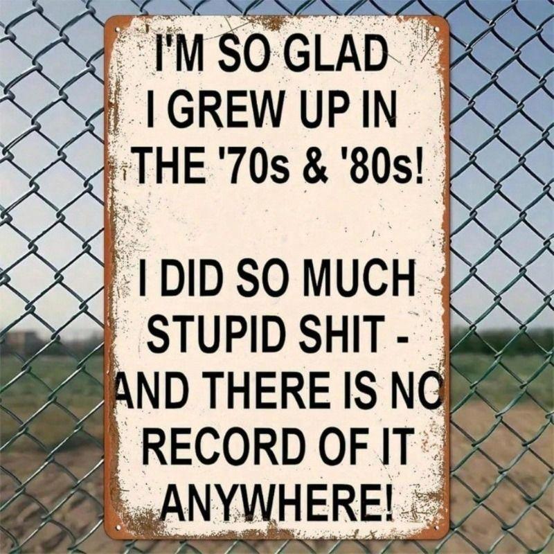 Vintage 70s 80s Retro Metal Wall Poster for Home