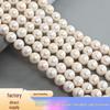 Natural Round Freshwater Pearl Beads for DIY Jewelry - Strong Luster, White