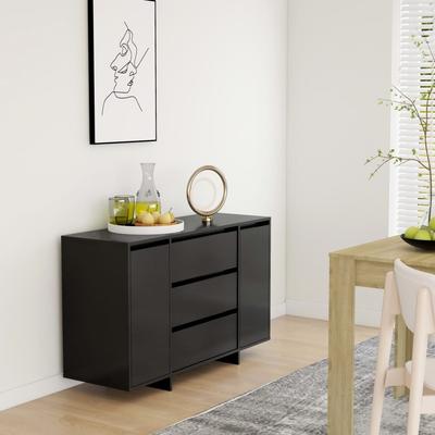 Vidaxl Komoda Z 3 Szufladami, Czarna, 120X41X75 Cm