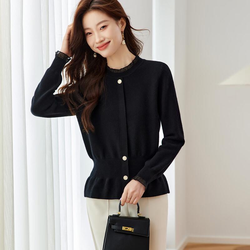 

Srcr Women s Design Sense Slim-Fit Pure Wool Round Neck Top XL