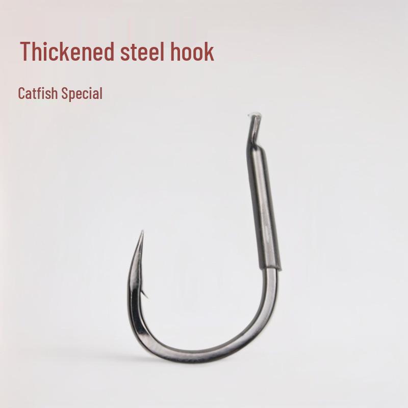 Black Carp Titanium Alloy Giant Catfish Hook with Sleeve, Thickened Offset Large Size for Big Game Fishing