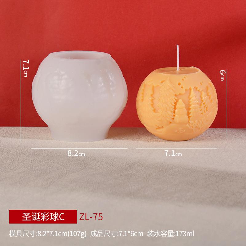 

Christmas Tree Ball Candle Silicone Mold Elk Star Ball Candle Mold 3d Diy Christmas Gift Cake Chocolate Mould Soap Molds