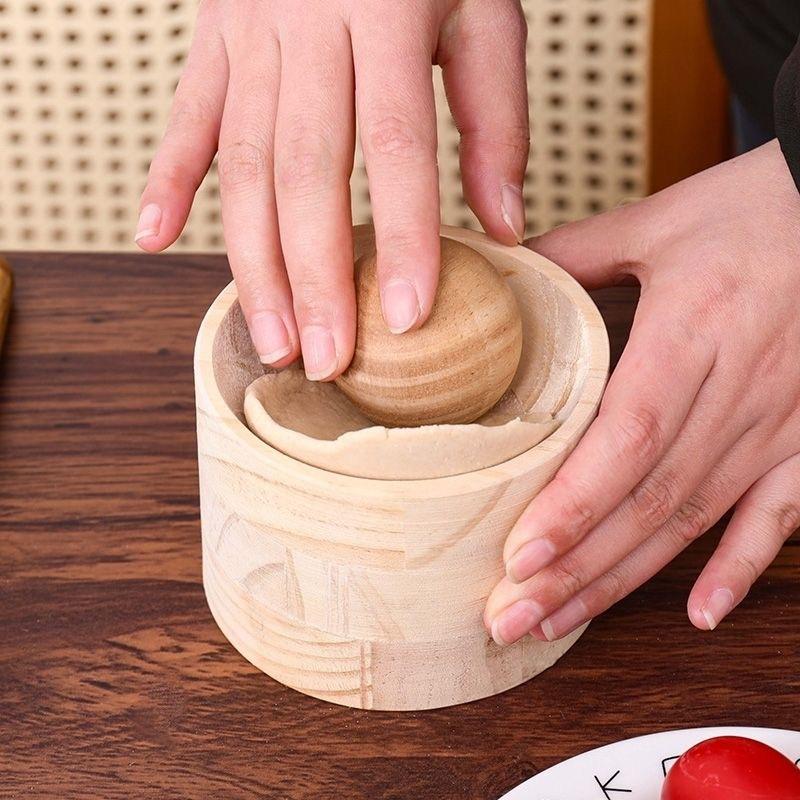 Wood Dumpling Maker Press Tool Wood Mold And Ball Manual Dough Skin Presser Hand Pie Rolling Tool Quick Dumpling Wrapper Maker