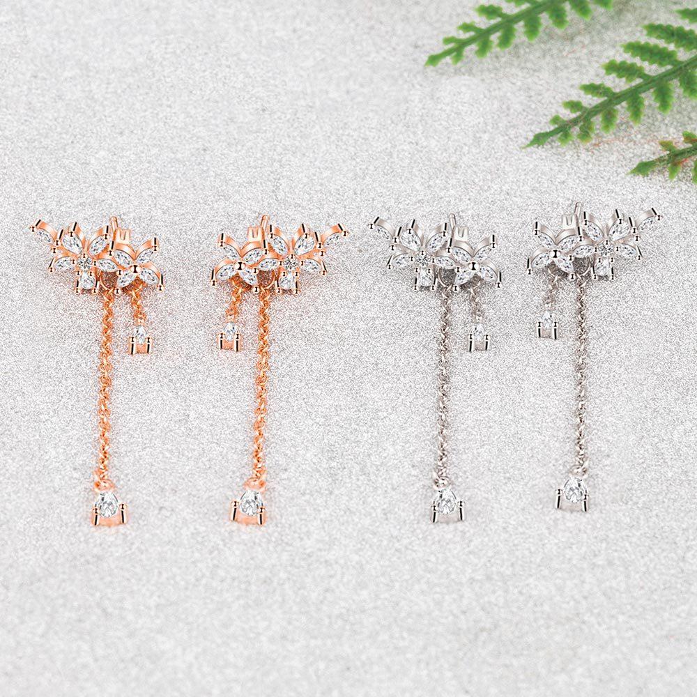 Stil coreean, elegant, de lungime mijlocie, ciucuri, cu cinci petale, cercei pentru urechi, accesorii japoneze pentru fete