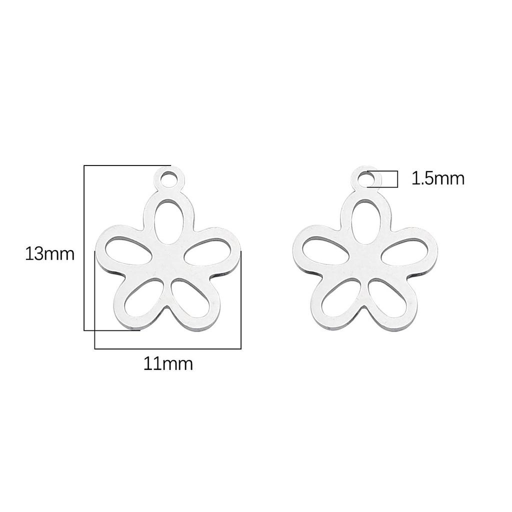 4 buc/sac de înaltă calitate, netedă, oțel inoxidabil 304, brelocuri, inimă, fluturi, flori, pandantive, pentru coliere personalizate, brățări, bijuterii, bricolaj.