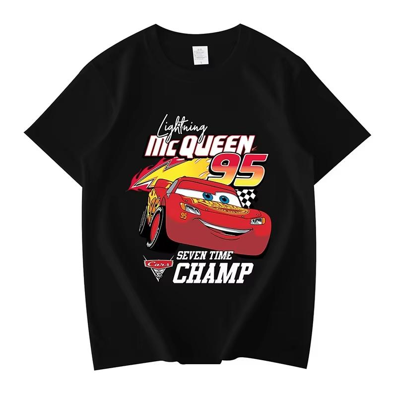 Cars Lightning McQueen Print Fashion Clothing Anime Casual TShirt Women Unisex Cotton Plus Size Loose Short Sleeve TShirt