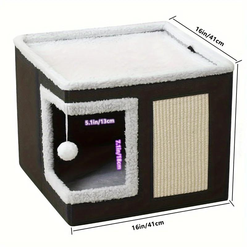 

Складной домик для кошек со встроенным скребком отличается элегантным современным дизайном и оснащен нескользящим дном для дополнительной устойчивости.