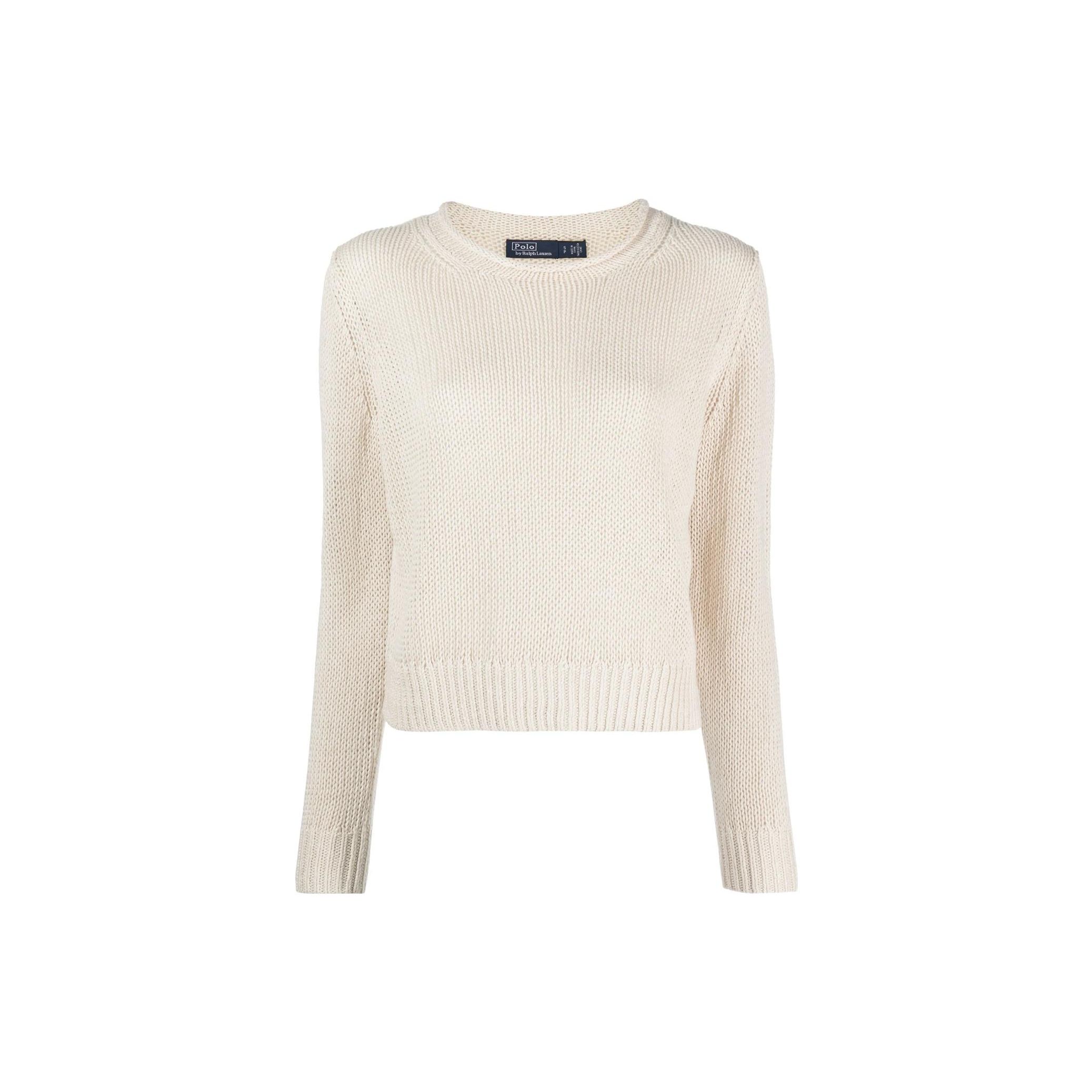 

Polo Ralph Lauren SS23 однотонный повседневный свитер с круглым вырезом женский свитер цвета слоновой кости 211906076-001 S