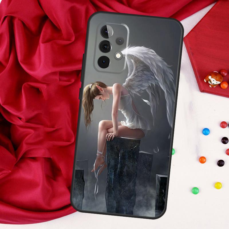 Fantasy Angel Girl Wings For Samsung Galaxy A55 A53 A33 A13 A35 A15 A36 A56 A26 A16 A22 A32 A52 A54 A34 A06 A05 Case