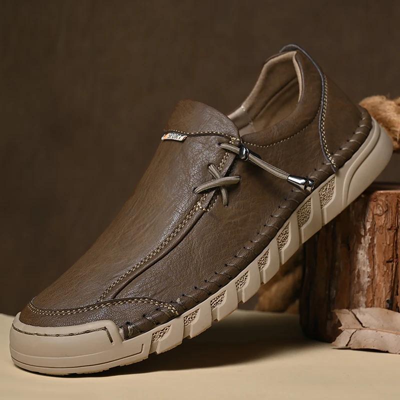Scarpe Casual da Uomo alla Moda Piatte in Vera Pelle Suola Morbida Mocassini Leggeri Scarpe Formale da Uomo Scarpa Comoda da Camminata da Uomo