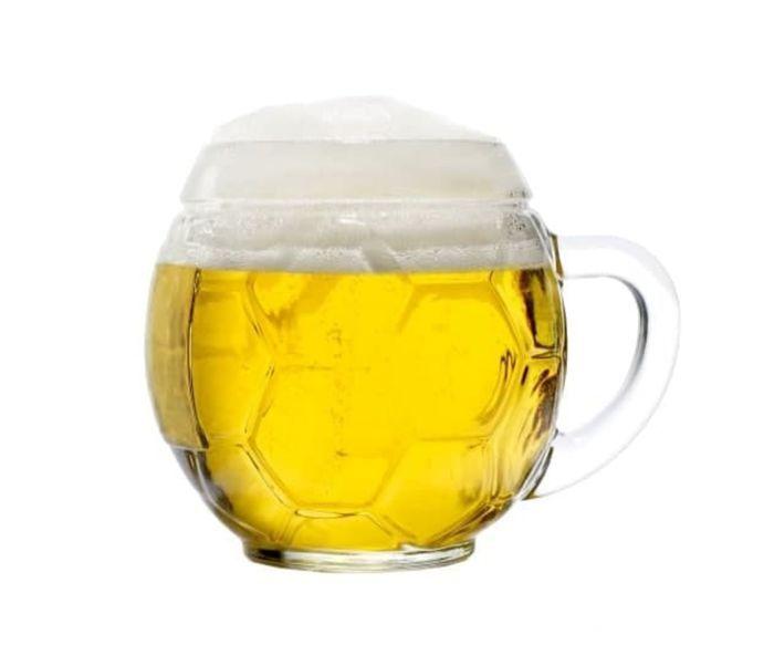 Chope de bière - Football - Lot de 6 - 0,3L - Compatible lave-vaisselle - Design unique