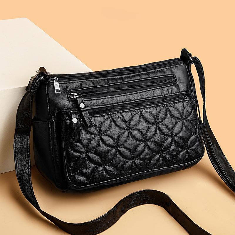Women's bag, new zipper single shoulder messenger women's bag small square bag.