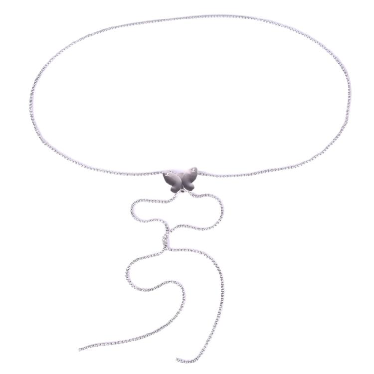 

Contemporary Butterfly Detailing Adjustable Waist Jewelry Convertible Long Necklace For Women Daily Use