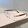 Rimless Square Sunglasses Men  New Gradient Casual Shades Women Trendy Vintage Brand Design Multicolor Sun Glasses