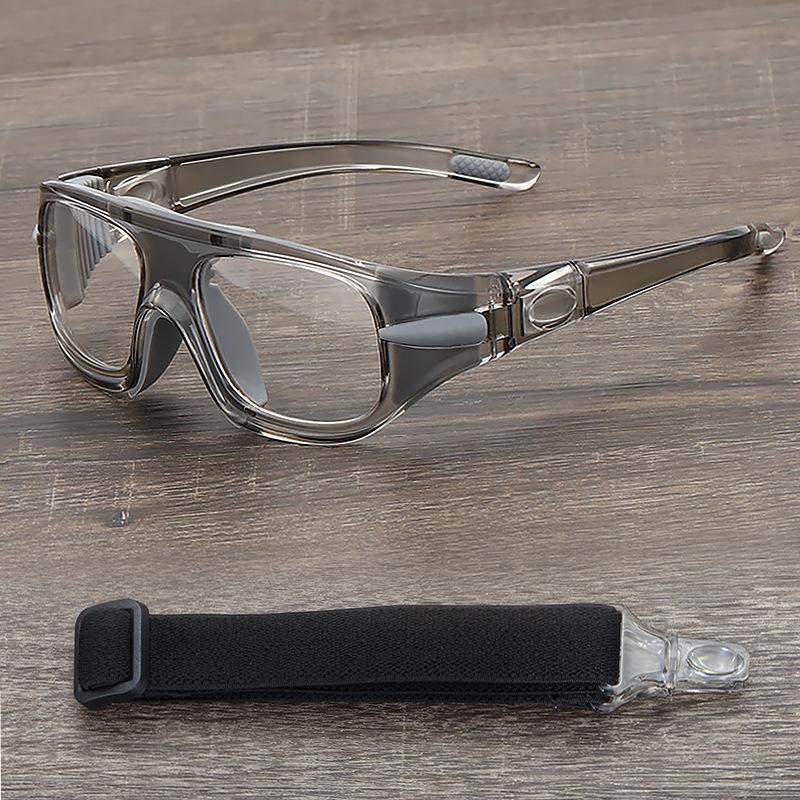 Outdoor sports basketball and football glasses, anti-impact goggles with interchangeable temple arms, can be fitted with prescription lenses/096 серый