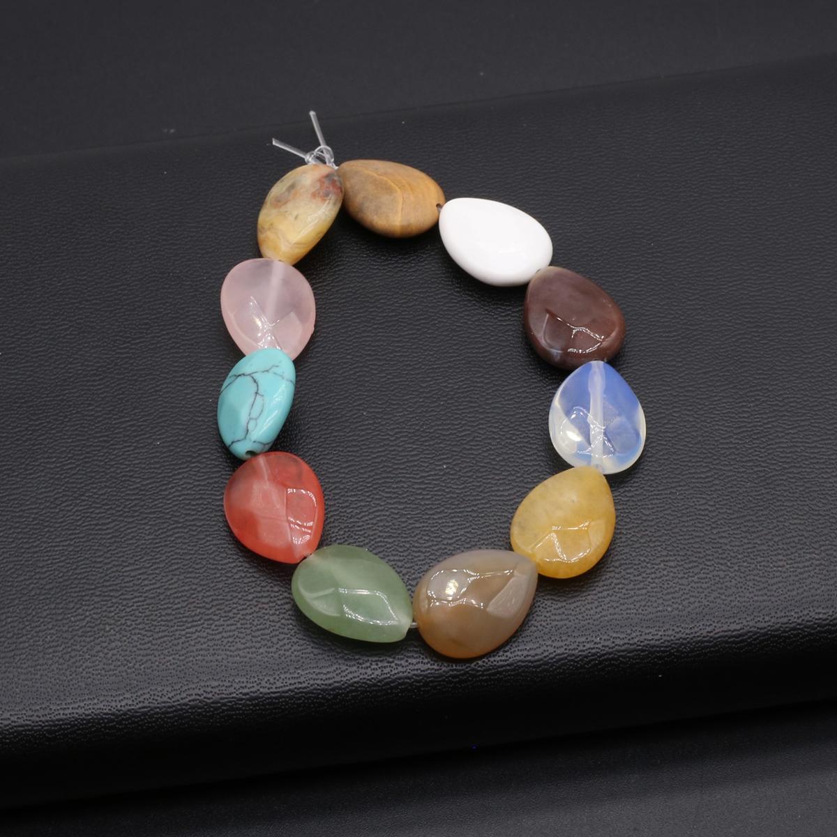 

Намистини з натурального каменю Малайський нефрит/агати Краплеподібні грановані намистини для виготовлення ювелірних виробів Намисто своїми руками Браслет Сережки Аксесуар Mix-Color/18x14mm