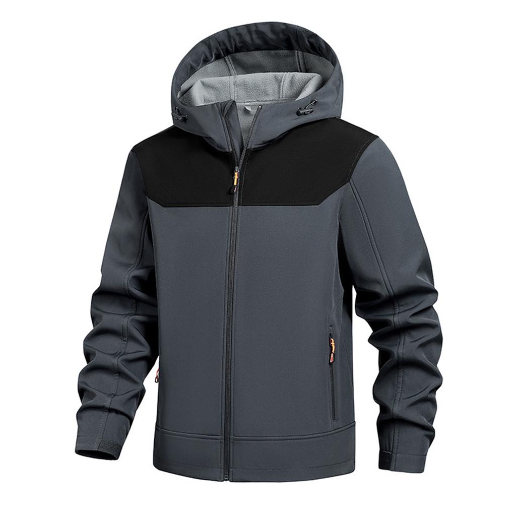 Men's Solid Color Outdoor Mountaineering Waterproof Windproof Fleece Jacket Outdoor Jacket