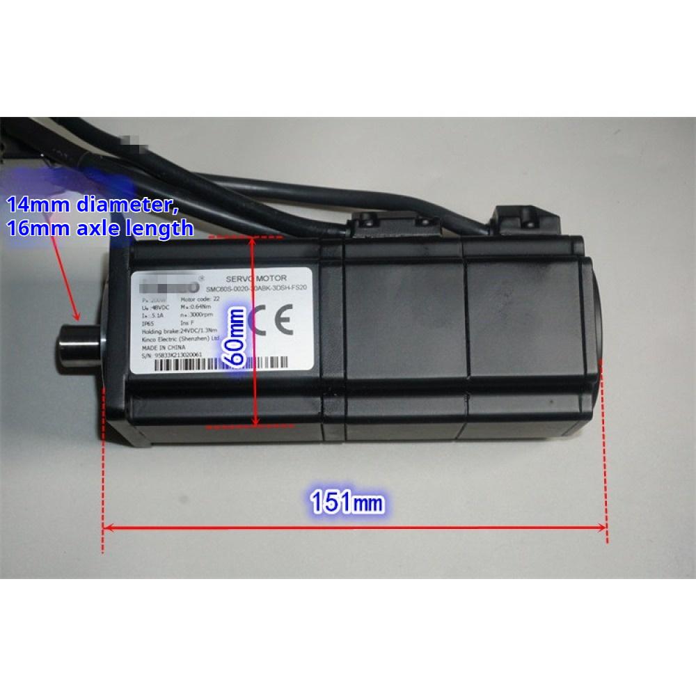 48V 200W Three-Phase Brushless Servo Motor Integrated 24V Brake High Precision Low Voltage Encoded 2100-4300RPM Servo Motor