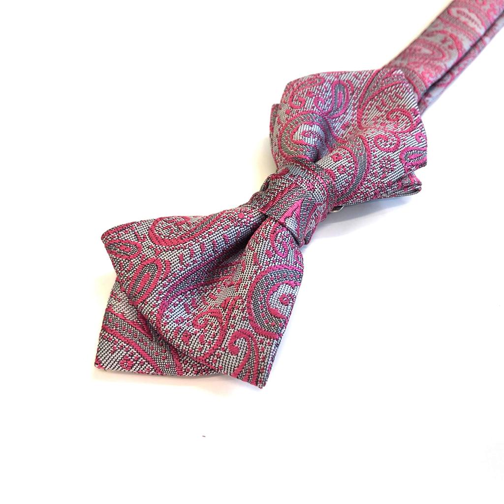 [HANG OVER] Paisley Pattern Bow Tie (GrayPink)