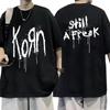 Summer Men Summer Polyester T-Shirt Fashion Top Tees Male Casual Short Sleeve Clothing Korn Music Streetwear Rock Band Unisex