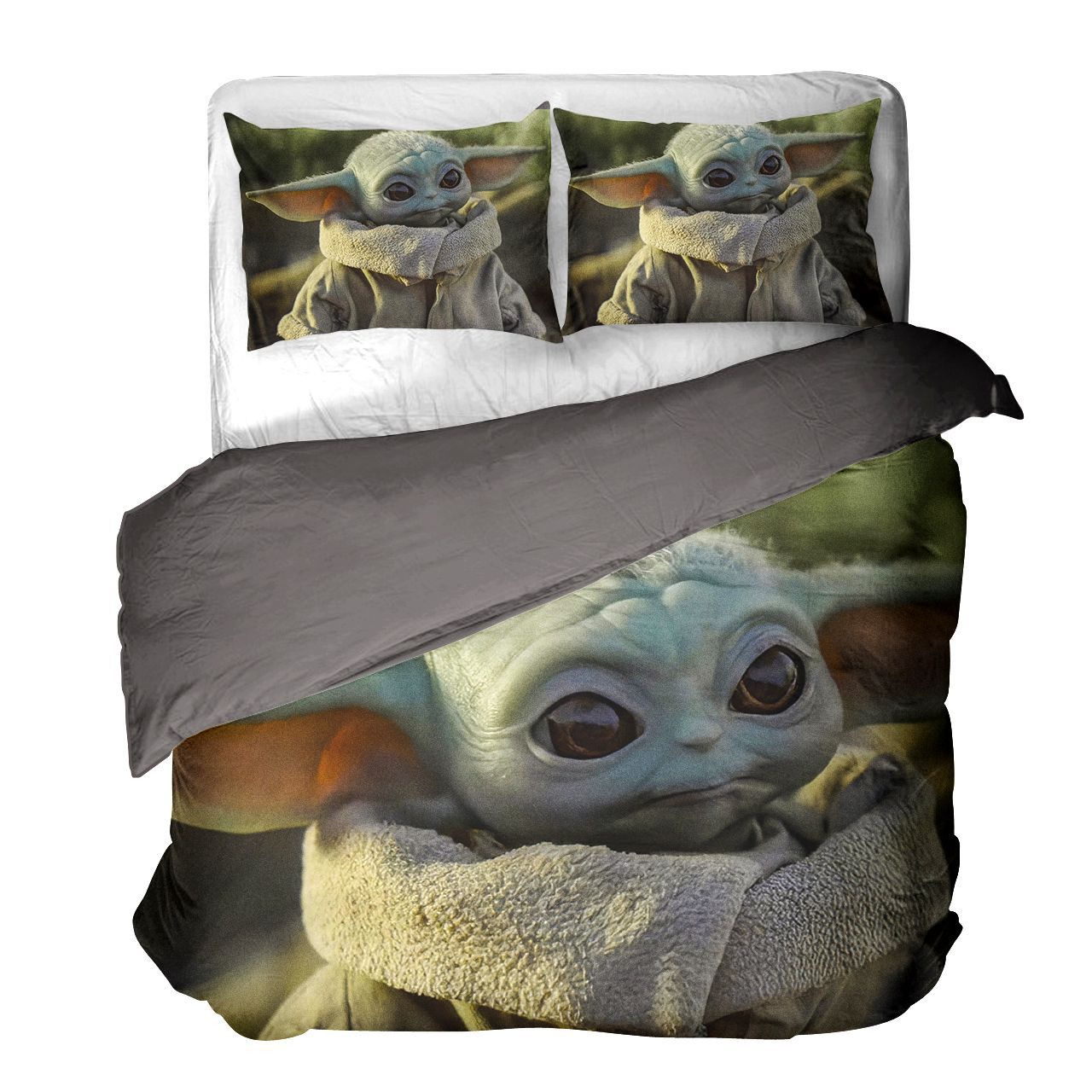 

Зоряні Війни Малюк Йода 3D Цифровий Друк Набір Постільної Білизни з Трьох Предметів quilt cover 132 * 201 * 1 2pcs