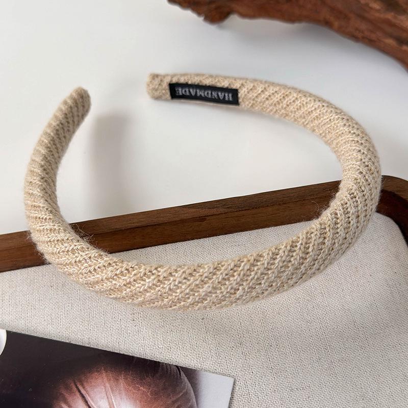 Autumn & Winter Korean Style Vintage Wool Twill Headband for Elegant Outings