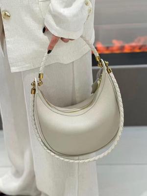 European & American Trend: Genuine Leather Women's Half-Moon Underarm Bag - Exquisite, Relaxed Casual Woven Handbag