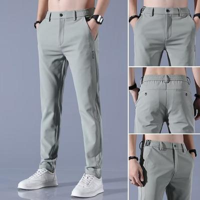 Ice Silk Men's Pants Business Casual Pants Outdoor Elastic Breathable Straight Leg Sweatpants