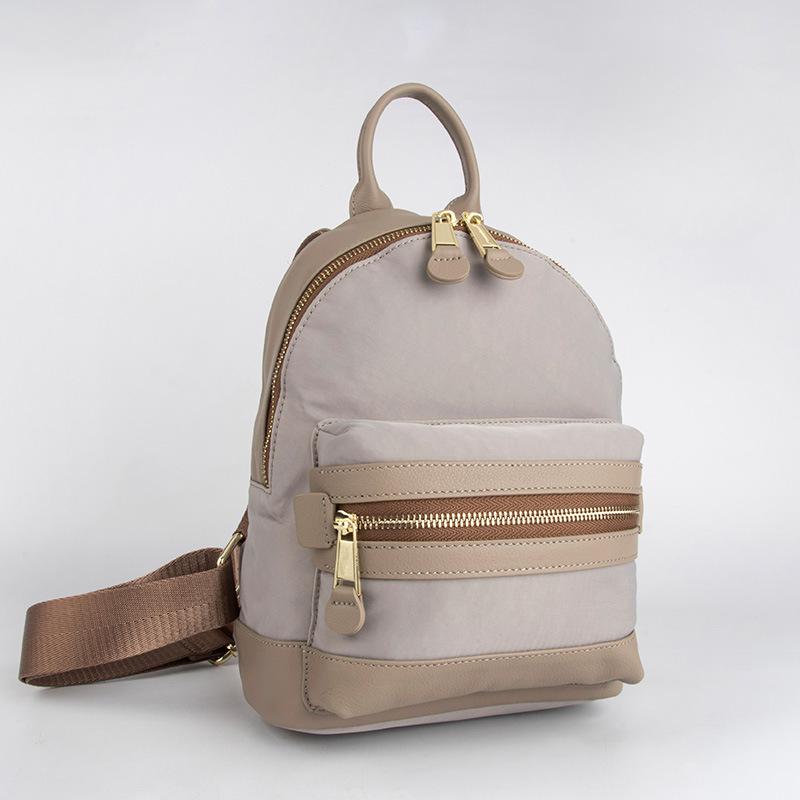 Leather Zipper Backpack, Black Top-grain Leather Backpack for Women, Travel Storage Bag, Female Student Hand Bag, Shoulder Bag